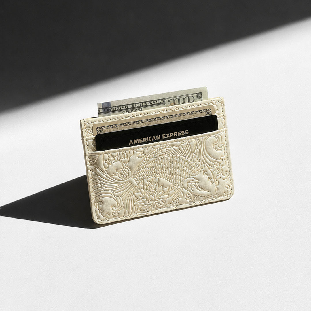 Pearl White Koi Card Holder
