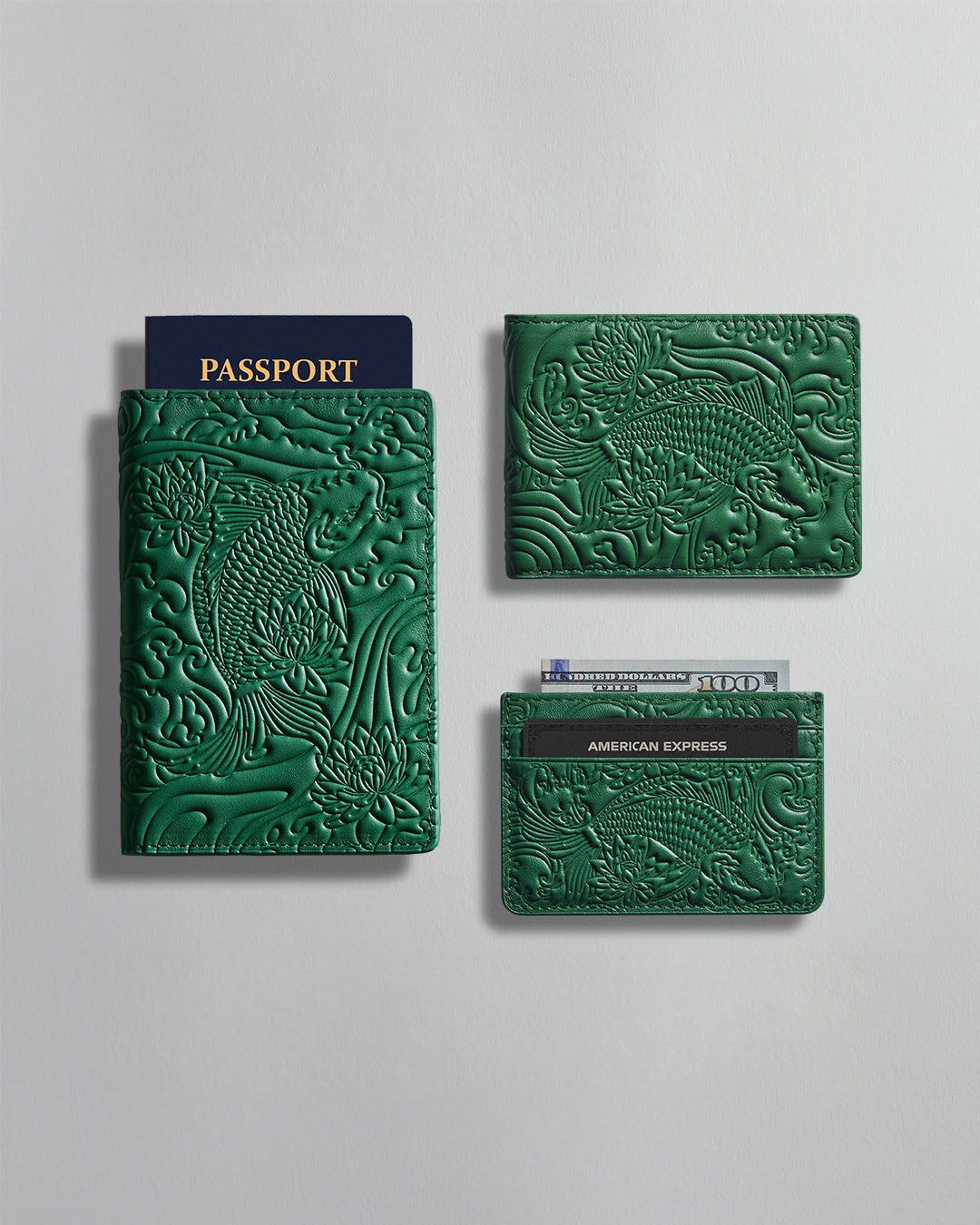 Emerald Green Koi Card Holder