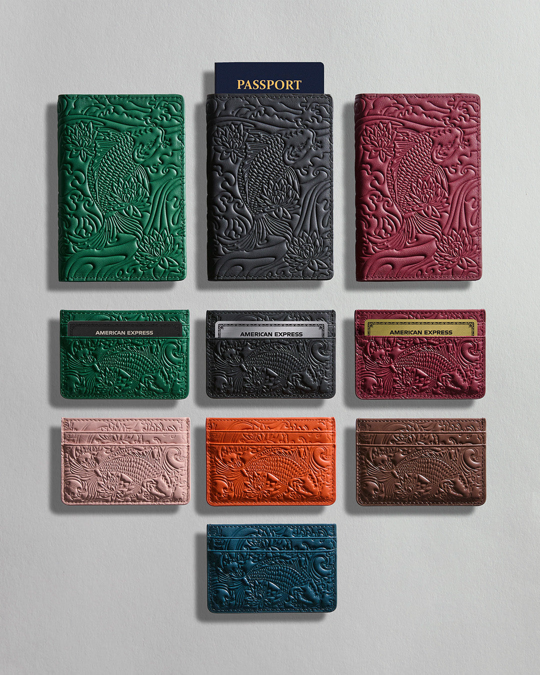 Emerald Green Koi Passport Holder – izuki studios