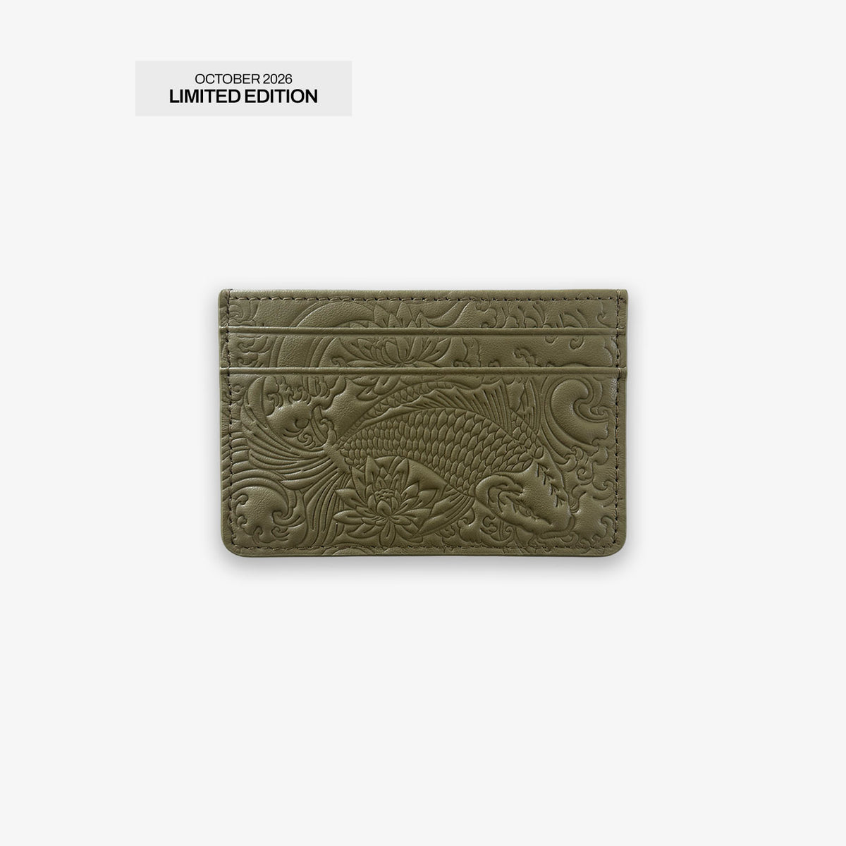 Olive Green Koi Card Holder