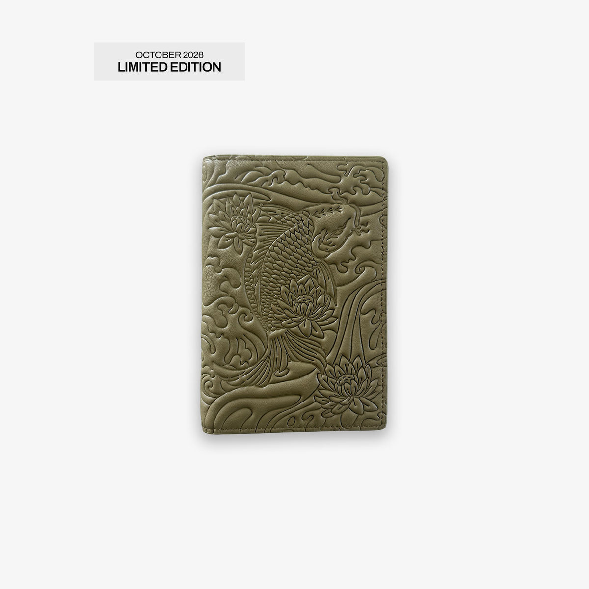 Olive Green Koi Passport Holder