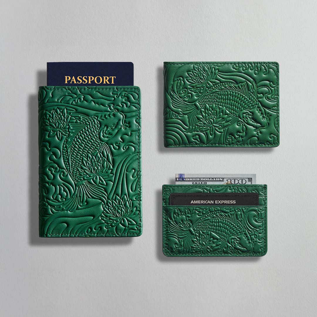 Emerald Green Koi Card Holder