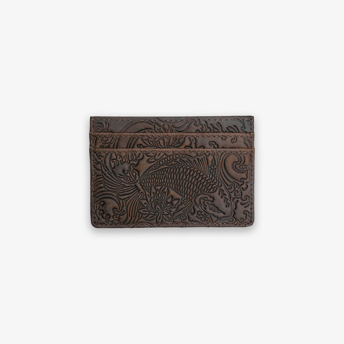 Vintage Brown Koi Card Holder